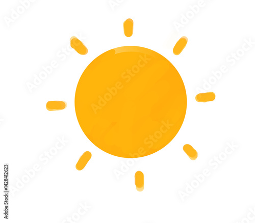Obraz na płótnie Painted sun illustration in doodle childish style on transparent background w salonie