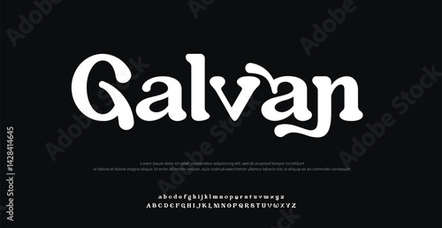 Galvan  classic letters serif fonts decorative wedding vintage retro logos. vector illustration