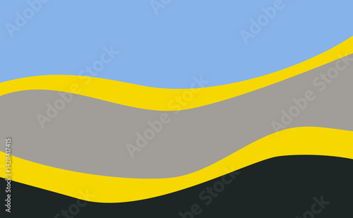 Wavy abstract background with soft blue and yellow tone