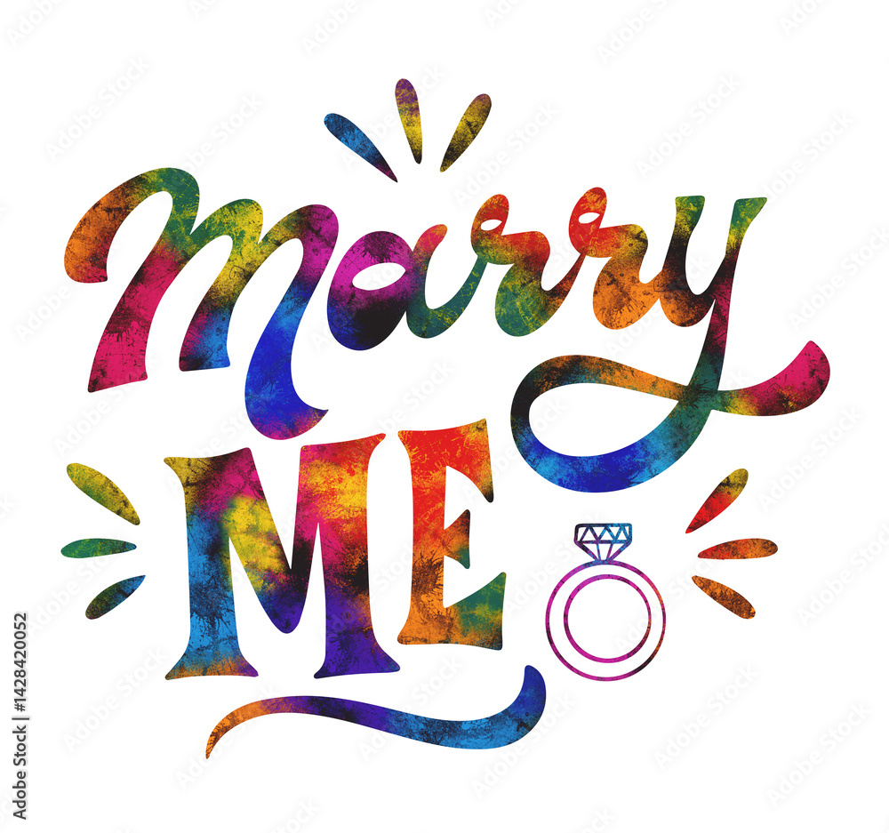 Wedding lettering marry me