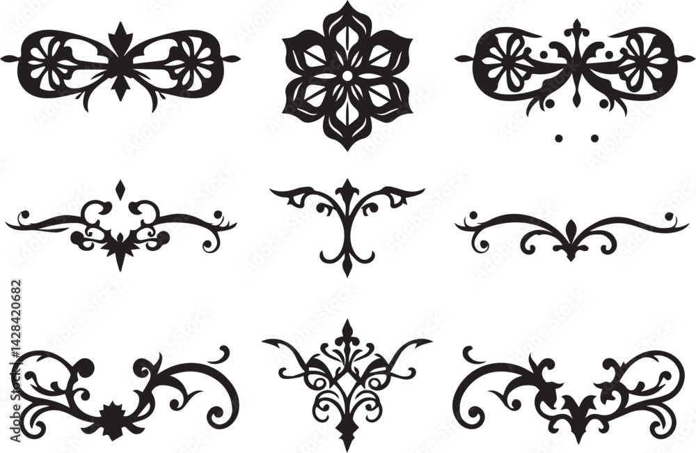 A set of elements, symbols, ornaments, mandalas. Hand drawn vector illustration A set of elements, symbols, ornaments, mandalas. Hand drawn vector illustration