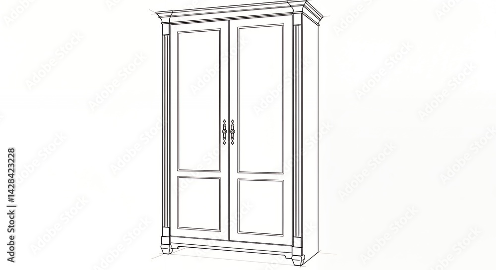 Classical double door wardrobe design Classical double door wardrobe design