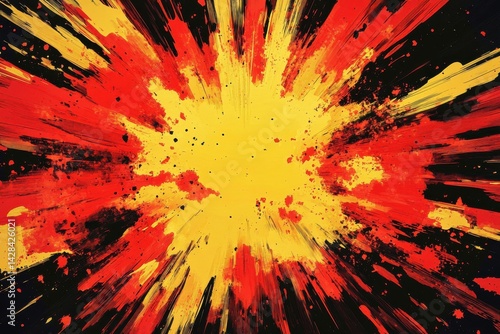 Vibrant red and yellow explosion graphics perfect for anime lovers - striking visuals for engaging backgrounds