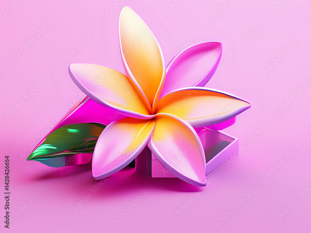 pinker 3D Frangipani