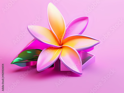 Obraz na płótnie pinker 3D Frangipani w salonie
