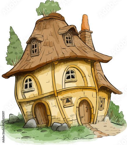 hobbit house fairy tale series vector illustration