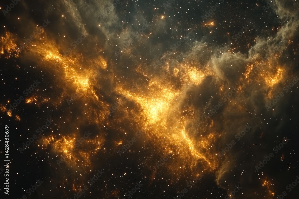 Fototapeta premium Exploring the vibrant colors of a distant nebula in deep space