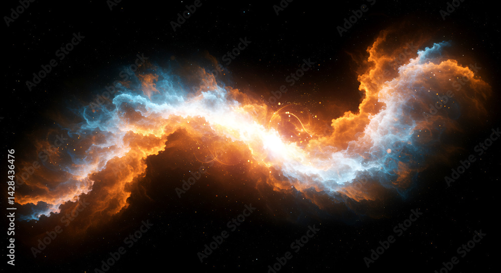 Obraz premium Celestial Waves: A Dance of Clouds