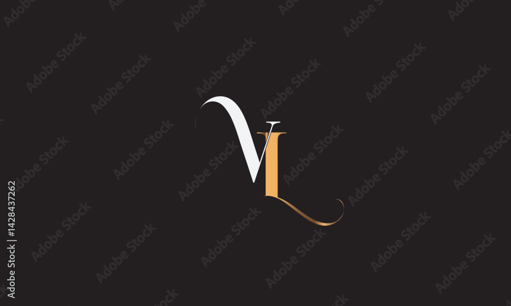 VL, LV, L, V Abstract Letters Logo Monogram VL, LV, L, V Abstract Letters Logo Monogram