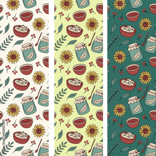 vector set traditional food of ukraine