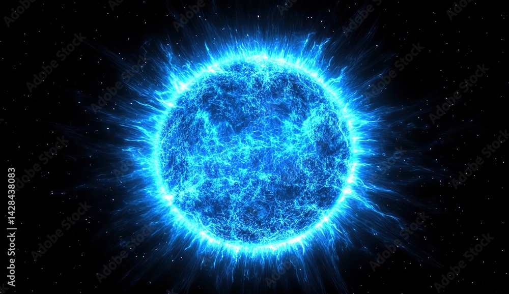 Fototapeta premium Stars glowing blue against a dark background