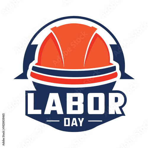 Modern hard hat icon logo for labor day on white background vector illustration