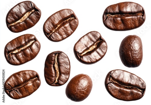 Wallpaper Mural Roasted coffee beans isolated on white. (2) Torontodigital.ca