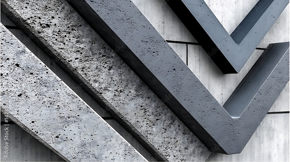 Fototapeta premium Abstract Close-Up of Sleek Concrete Triangle Pattern Design