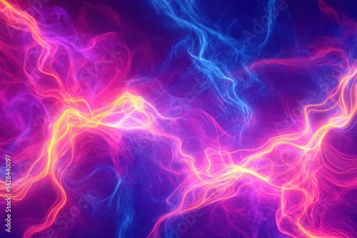 Colorful abstract design with vibrant swirling lights and dynamic energy patterns