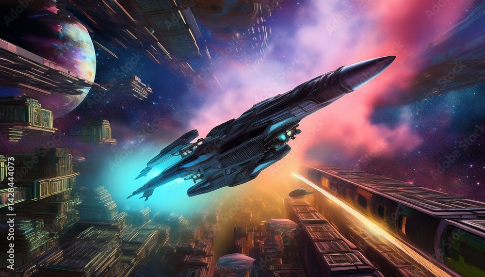 Naklejka premium ufo in space
