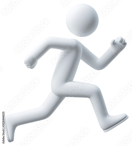 Obraz na płótnie PNG 3D white stick figure running w salonie