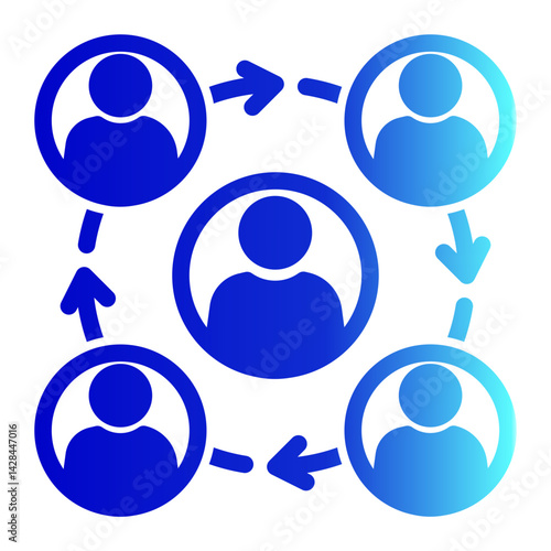 This is a Team icon from the Organization icon collection with Solid Gradient style