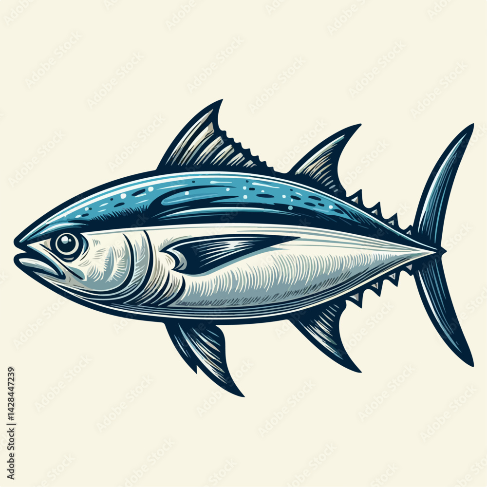 Obraz premium tuna fish vector illustration 