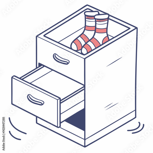 "Premium Sock Drawer Icon AI Graphic Design on White Background 