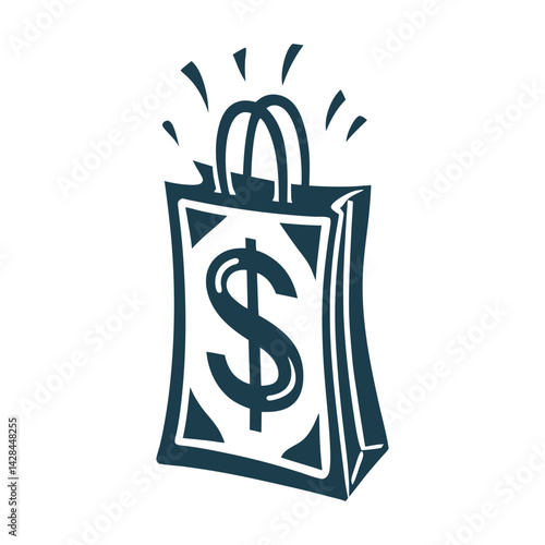 Black Friday Shopping Bag Dollar Sign Vector - Black Friday – Shopping bag with a dollar sign (bold, greedy energy)