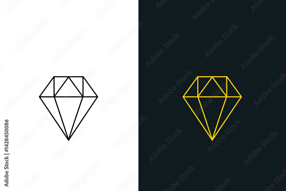 Elegant Diamond Gemstone Illustrations Six Outline Drawings for Design Projects, Logos, and More Elegant Diamond Gemstone Illustrations Six Outline Drawings for Design Projects, Logos, and More