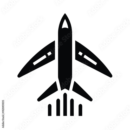Airplane Takeoff Icon Vector Upward Motion