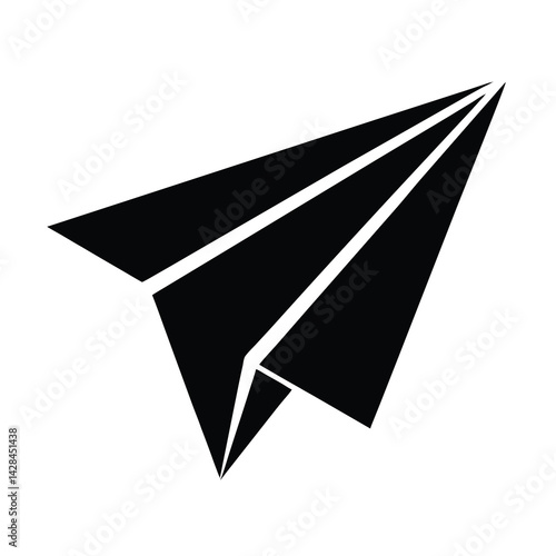 Passenger Airplane Icon Vector Simplified Front