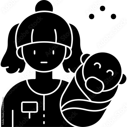 Babysitting Icon Vector Element