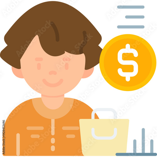 Shopper Icon Vector Element