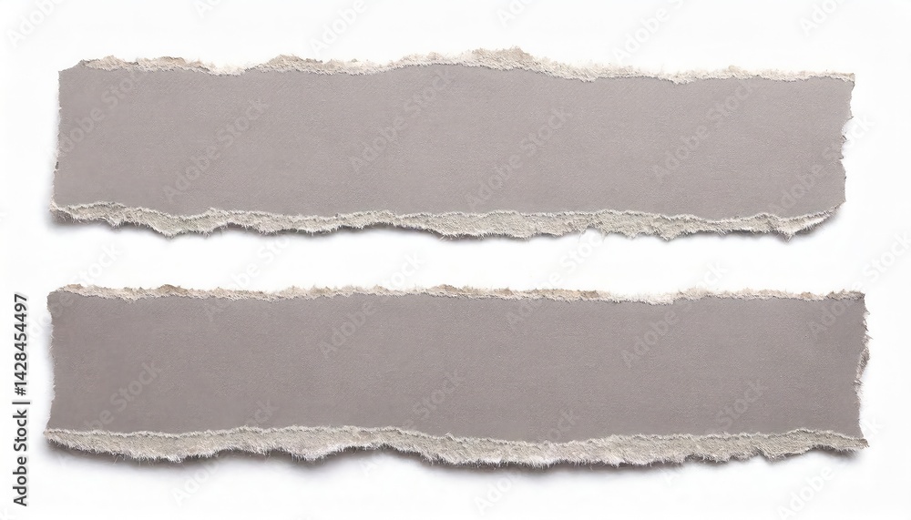 Fototapeta premium Torn Gray Paper Strips: A Minimalist Textural Image