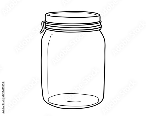 Clear Glass Jar Outline for Storage and Organization  