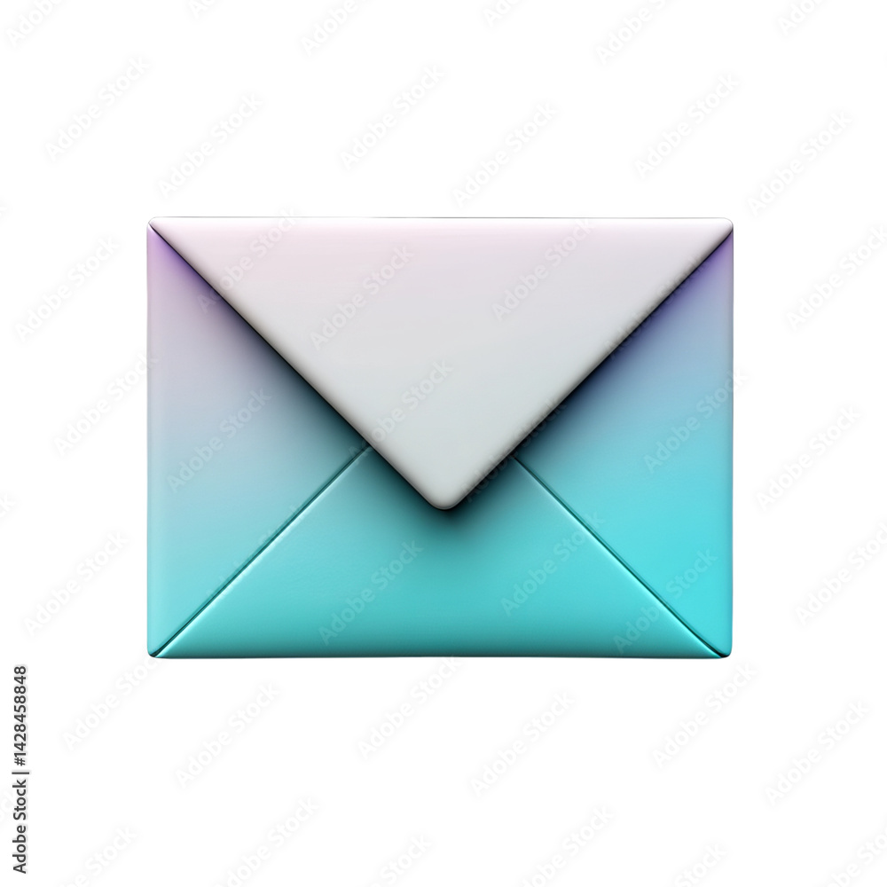 Stylized gradient envelope design against a transparent background Stylized gradient envelope design against a transparent background