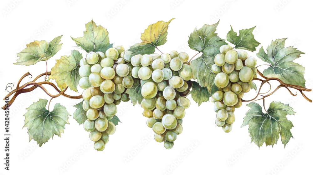 Obraz premium bunch of grapes clipart illustration on white background