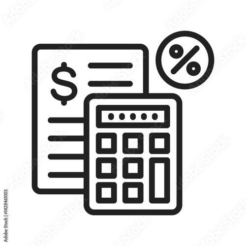 Tax Calculator icon vector image. Suitable for mobile apps, web apps and print media.