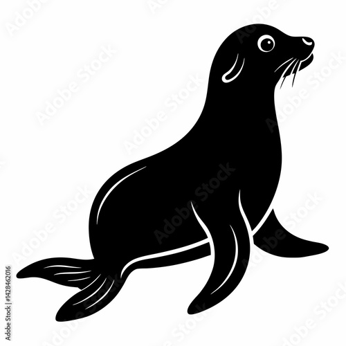 Stylized Sea Lion Silhouette Design