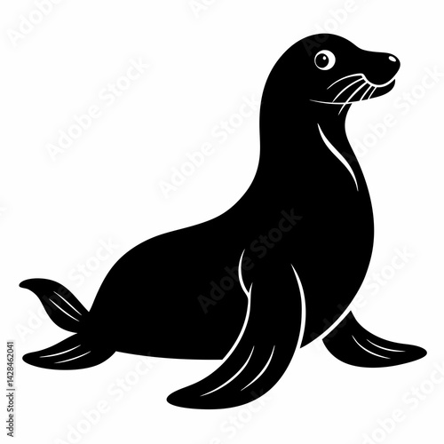 Stylized Sea Lion Silhouette Design