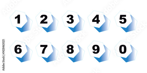 Number Icons with Shadow Design