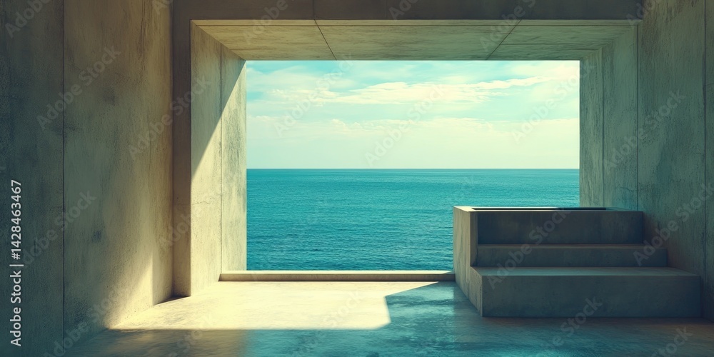 Fototapeta premium Coastal Concrete Interior