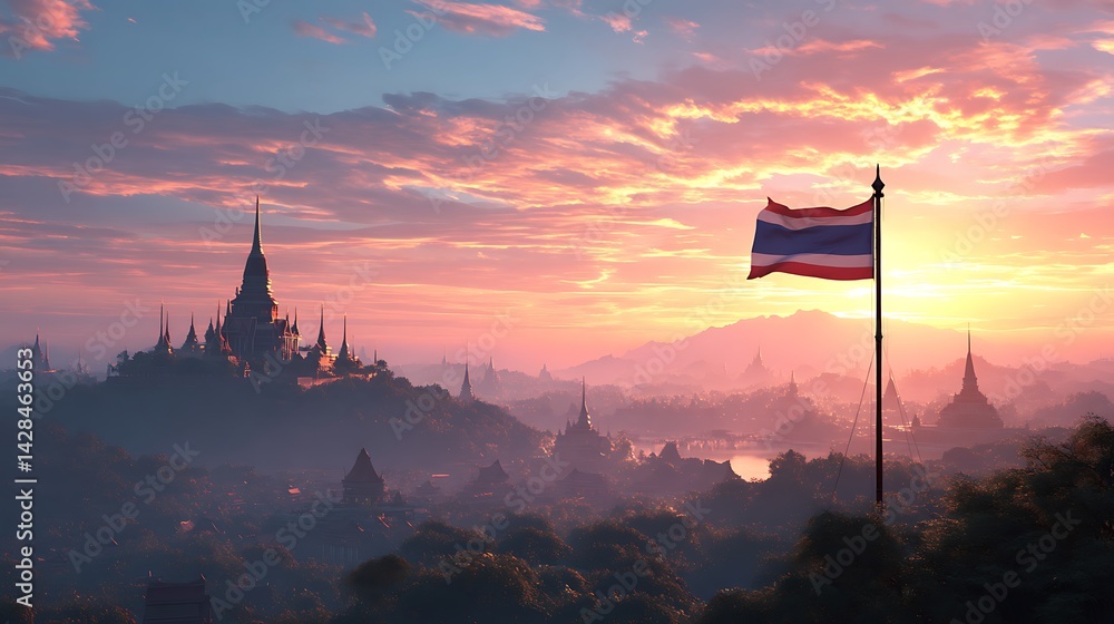 Fototapeta premium Sunrise over ancient city