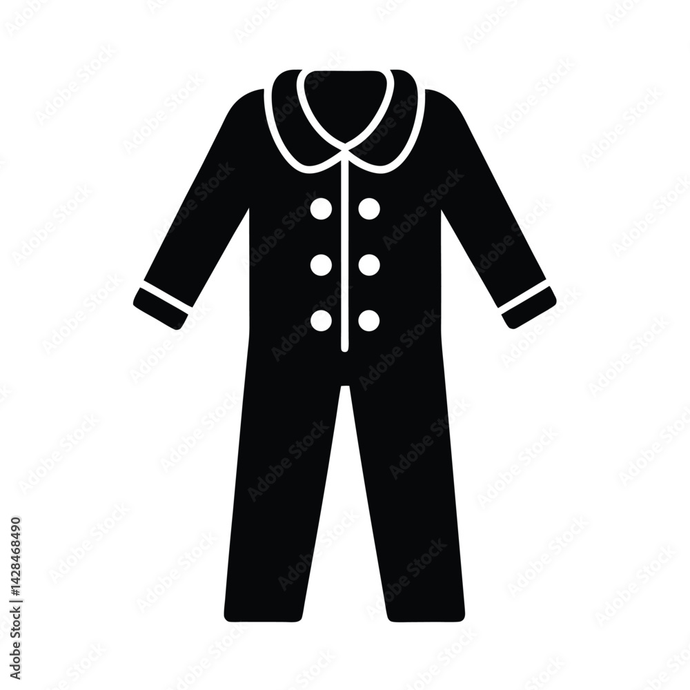 Naklejka premium Pajama Set with Buttons Vector Illustration