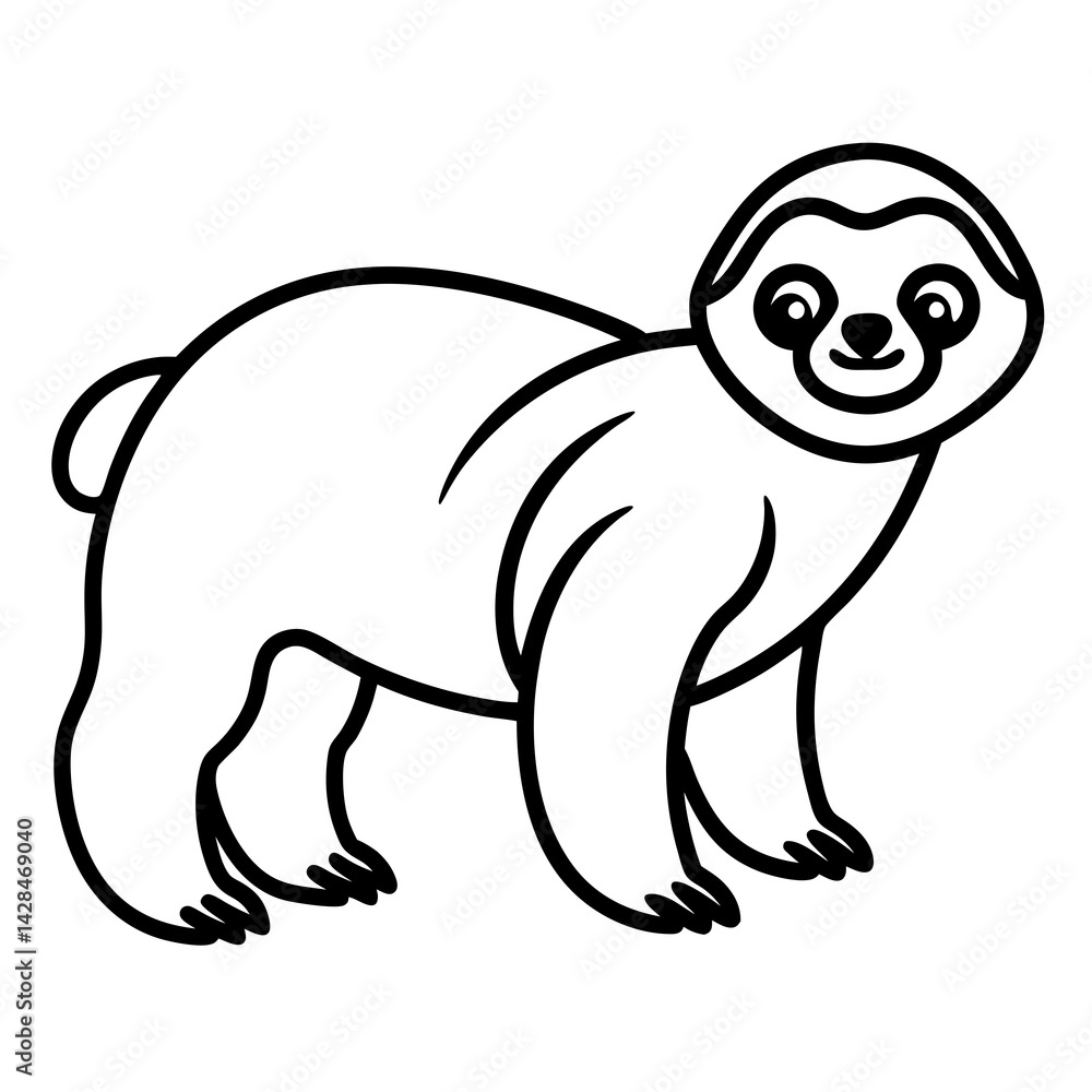 Obraz premium Lazy Sloth Line Art
