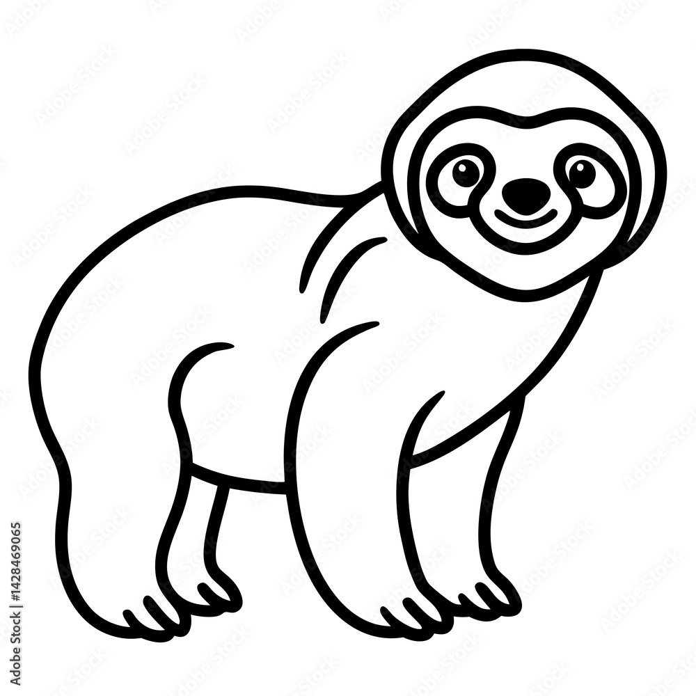 Obraz premium Lazy Sloth Line Art