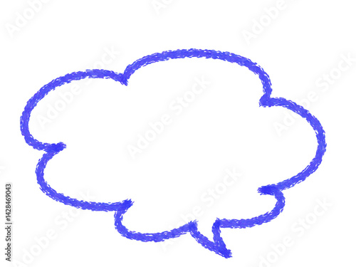 もこもこ吹き出し素材　右向き