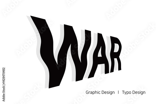 WAR라는 위기감이 주는 감정을 흔딜리는 단어로 표현한 타이포 디자인