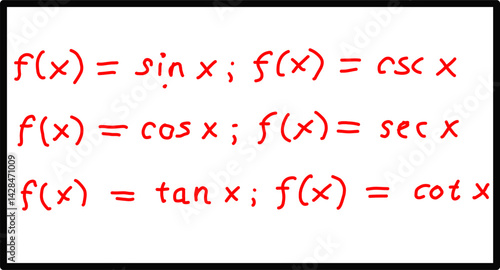 mathematical formula basic form of trigonometric functions. basic calculus