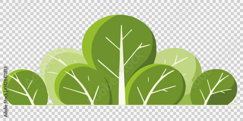 Hand drawn shrub bush shrubbery tree. set of garden plant element. Eco element