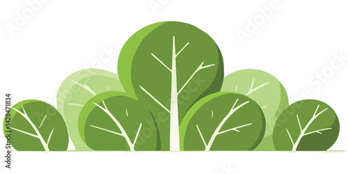 Hand drawn shrub bush shrubbery tree. set of garden plant element. Eco element
