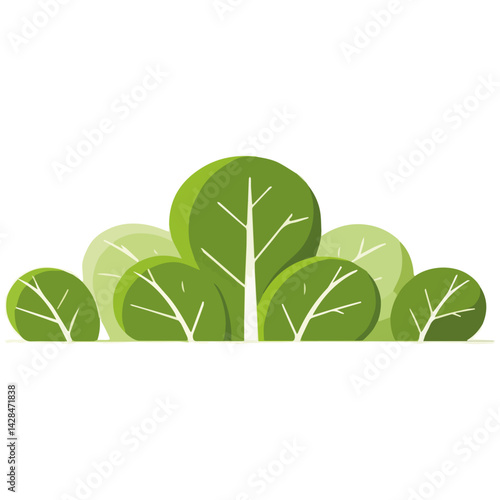 Hand drawn shrub bush shrubbery tree. set of garden plant element. Eco element