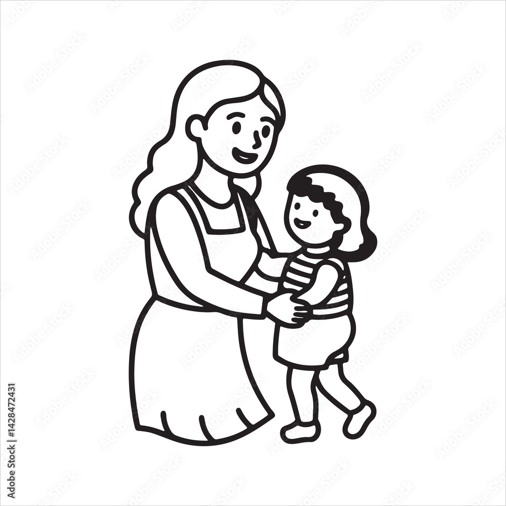 happy mothers day silhouette vector art illustration happy mothers day silhouette vector art illustration